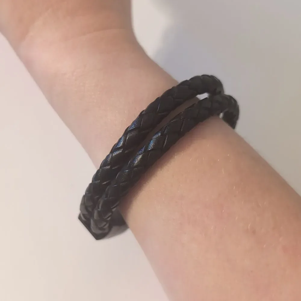 632 Black Leather‎ Braided